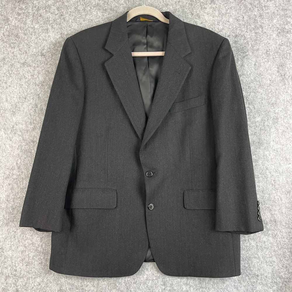 Vintage Brooks Brothers Makers Brooksease Blazer Mens 44S Dark Gray Striped
